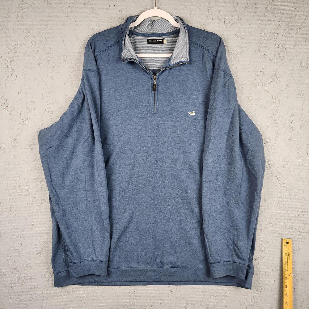 Southern Marsh FieldTec Sweater Mens 2XL Blue Quarter Zip Pullover Golf Outdoor